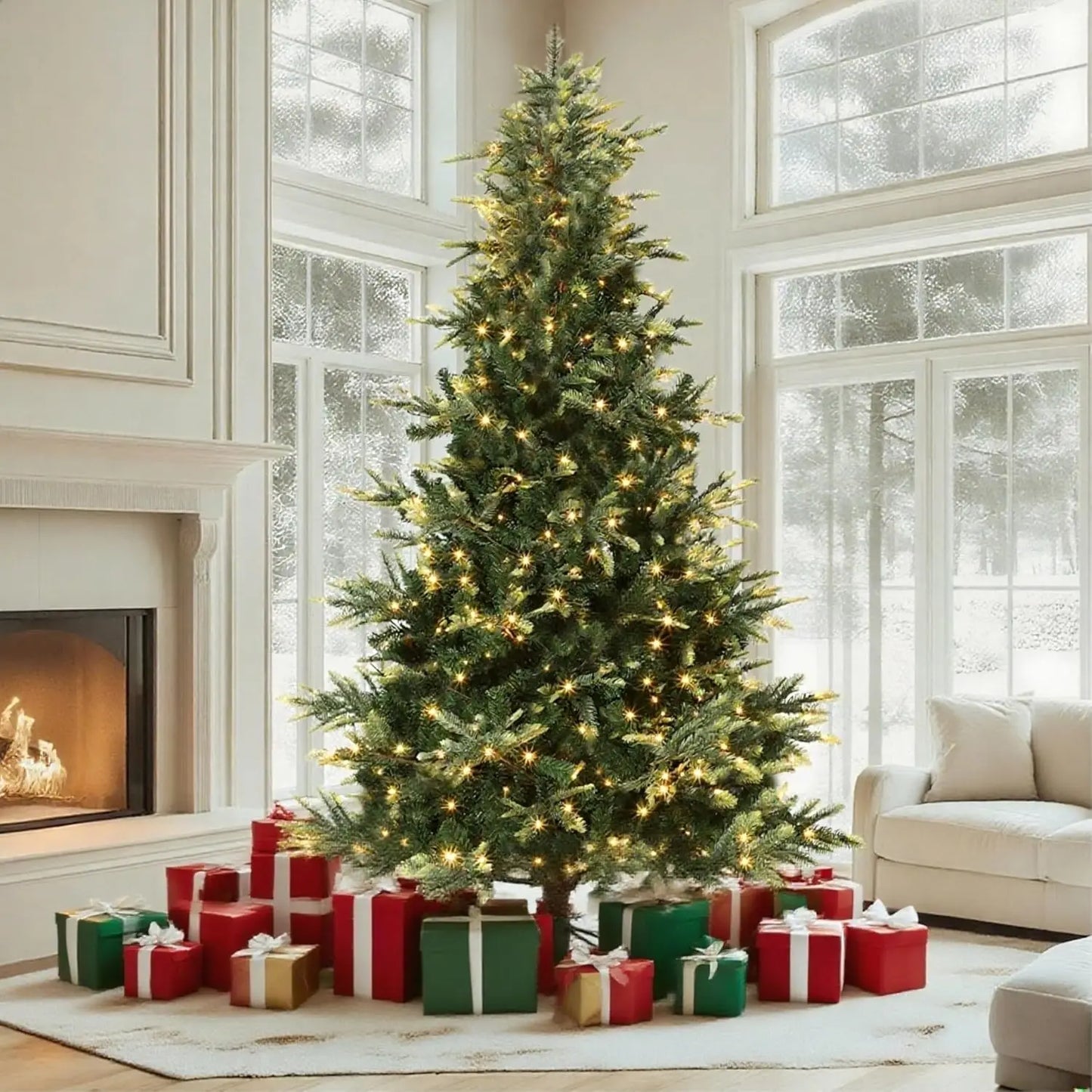 4.5/7.5/9 FT Artificial Pre-lit Christmas Tree